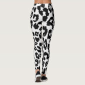 Luipaard Zwart en Wit Huidprint Leggings (Achterkant)