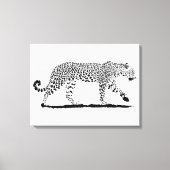 Luipaard zwart-wit kunst tekening. canvas afdruk (Voorkant)