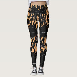 Luipaard zwarte boog leggings