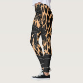 Luipaard zwarte boog leggings (Links)