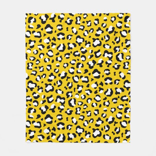 Luipaardafdrukken, luipspuiten, geel luipaard fleece deken (Voorkant)