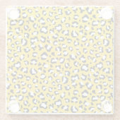 Luipaardafdrukken, luipspuiten, geel luipaard glazen onderzetter (Achterkant)