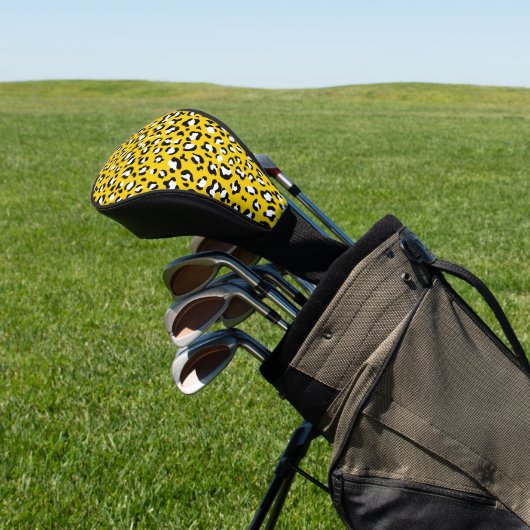 Luipaardafdrukken, luipspuiten, geel luipaard golfheadcover (Insitu)
