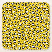 Luipaardafdrukken, luipspuiten, geel luipaard kartonnen onderzetters (Voorkant)