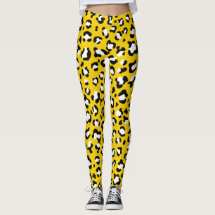 Luipaardafdrukken, luipspuiten, geel luipaard leggings