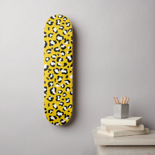 Luipaardafdrukken, luipspuiten, geel luipaard persoonlijk skateboard