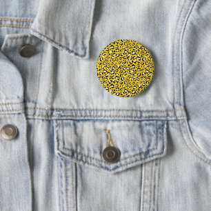Luipaardafdrukken, luipspuiten, geel luipaard ronde button 5,7 cm