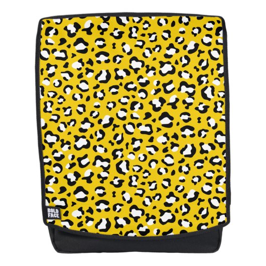 Luipaardafdrukken, luipspuiten, geel luipaard rugtassen (Voorkant)