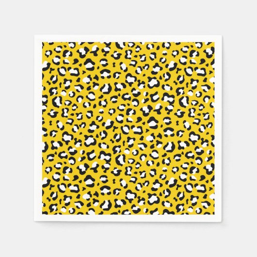 Luipaardafdrukken, luipspuiten, geel luipaard servet (Voorkant)