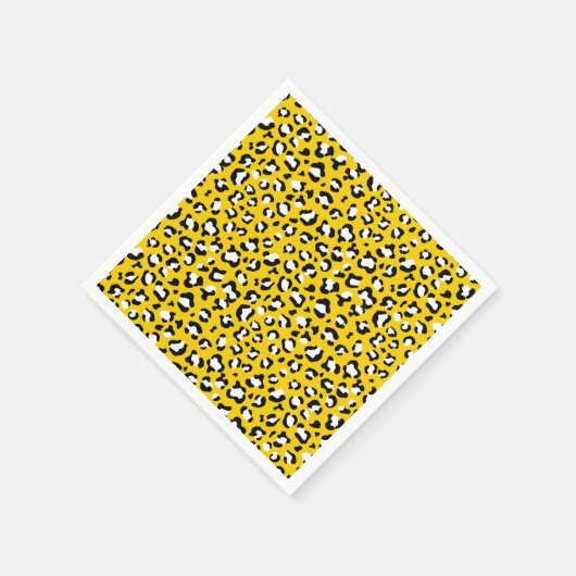 Luipaardafdrukken, luipspuiten, geel luipaard servet (Hoek)