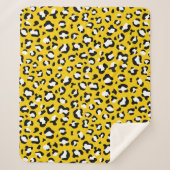 Luipaardafdrukken, luipspuiten, geel luipaard sherpa deken (Voorkant)
