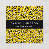 Luipaardafdrukken, luipspuiten, geel luipaard vierkante visitekaartje (Voorkant)