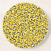 Luipaardafdrukken, luipspuiten, geel luipaard zandsteen onderzetter (Voorkant)