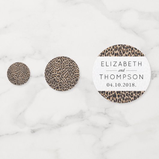 Luipaardafdrukken, spuiten, bruine luipaard, bruil confetti (Achterkanten)