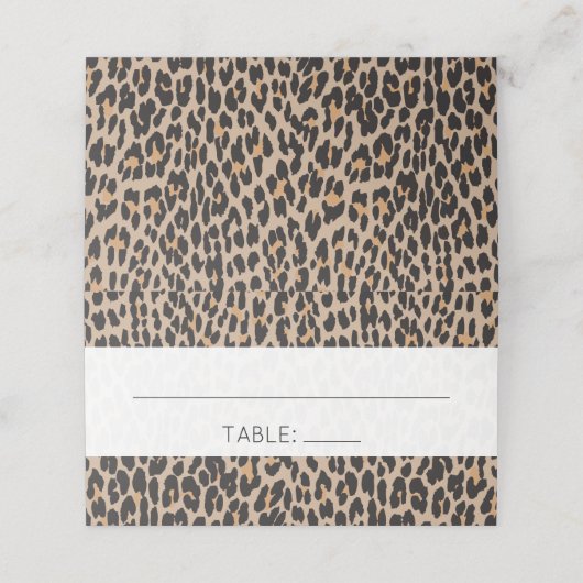 Luipaardafdrukken, spuiten, bruine luipaard, bruil plaatskaartje (Buitenkant ongevouwen)