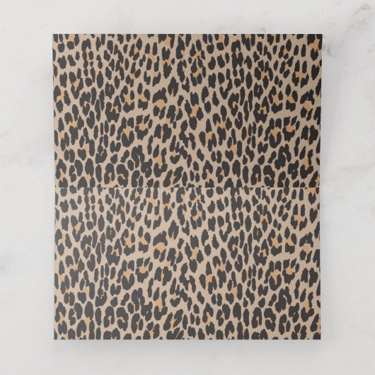 Luipaardafdrukken, spuiten, bruine luipaard, bruil plaatskaartje (Binnenkant ongevouwen)