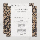 Luipaardafdrukken, spuiten, bruine luipaard, bruil programmakaart (Voorkant / Achterkant)