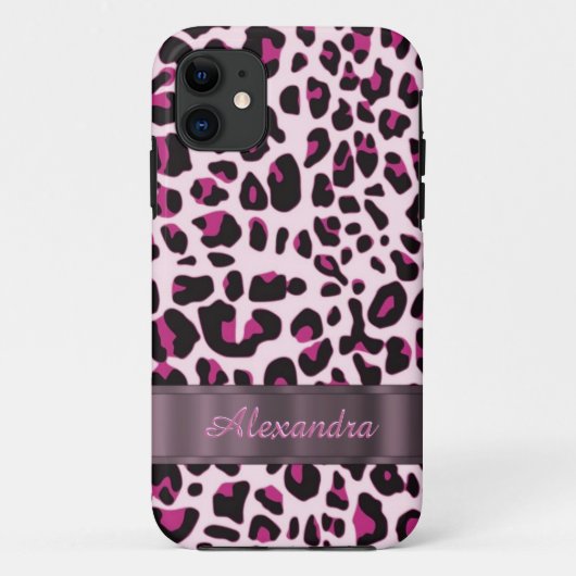 luipaarddierenprint gepersonaliseerd Case-Mate iPhone case (Achterkant)