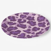 Luipaarddierenprint in paarse tinten papieren bordje (Gekanteld)