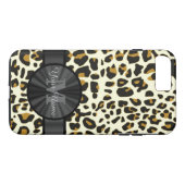 Luipaarddierenprint monogrammed Case-Mate iPhone case (Achterkant (Horizontaal))