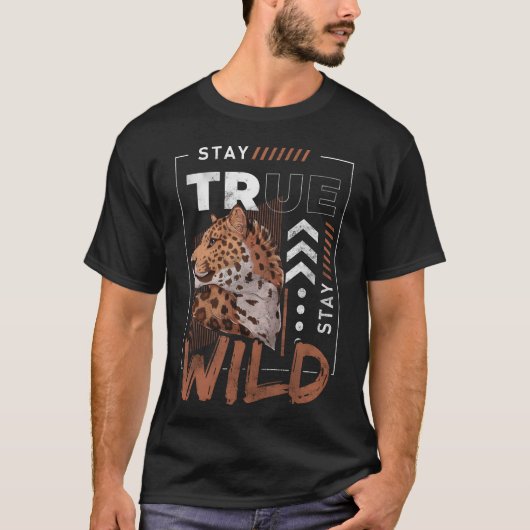 Luipaarden Dier Snel Gevaar retro T-shirt (Voorkant)