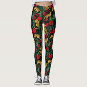 luipaarden en rode rozen leggings (Voorkant)