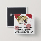 Luipaarden eten gezichten vierkante button 5,1 cm (Voorkant /achterkant)