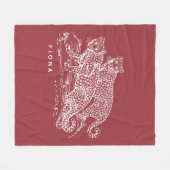 Luipaarden Illustratie Verbrande Sienna Fleece Dek Deken (Voorkant (Horizontaal))