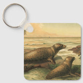  luipaarden in de oceaan, wilde dieren sleutelhanger (Voorkant)