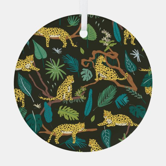 Luipaarden in Oerwoud:  Wild Glas Ornament (Achterkant)