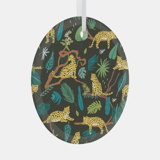 Luipaarden in Oerwoud:  Wild Glas Ornament (Voorkant Rechts)