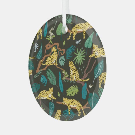 Luipaarden in Oerwoud:  Wild Glas Ornament (Voorkant links)