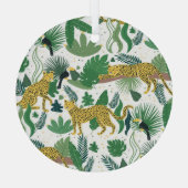 Luipaarden Oerwoud: Tropisch Kinder naadloos. Glas Ornament (Achterkant)