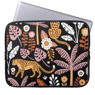 Luipaarden palmen naadloos patroon laptop sleeve