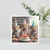 Luipaarden vieren, luipaard afbeelding verjaardag kaart (Staand voorkant)