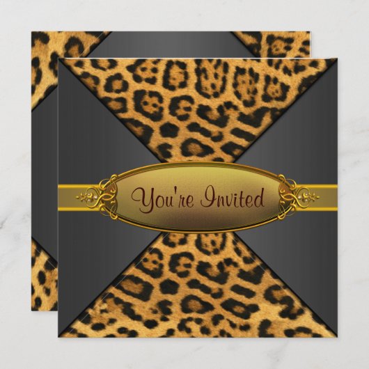 luipaardfeest kaart (Voorkant / Achterkant)