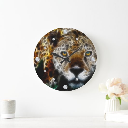luipaardfractale wandklok (Huis)