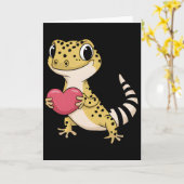 Luipaardgekko Dier Valentijnsliefhebbers Reptiel  Kaart (Gele Bloem)