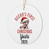 Luipaardgekko Eerste Kerstmis 2025 Keramisch Ornament (Links)