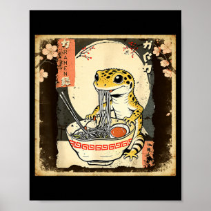 Luipaardgekko Hagedis Ramen Kuifgekko Japans  Poster