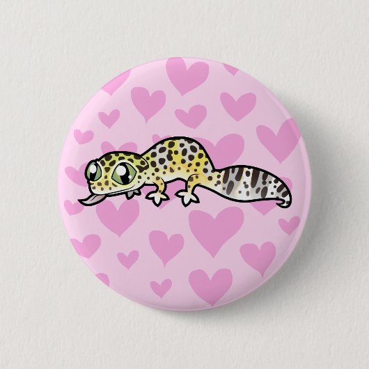 Luipaardgekko Liefde Ronde Button 5,7 Cm (Voorkant)
