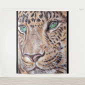 luipaardgezicht met groene ogen wandkleed (Voorkant)