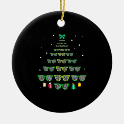 Luipaardglazen Kerstboom Optometrist Kerstmis Keramisch Ornament (Voorkant)