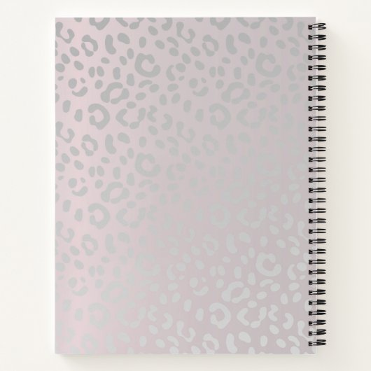 Luipaardhuid in zilvergistster op doorsnee gradiën notitieboek (Achterkant)