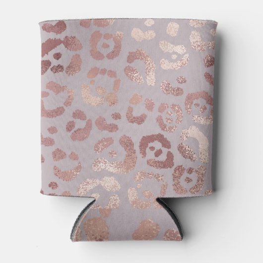 Luipaardhuid: roos gouden elegantie. blikjeskoeler (Voorkant)