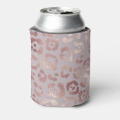 Luipaardhuid: roos gouden elegantie. blikjeskoeler (Blikje Achterkant)