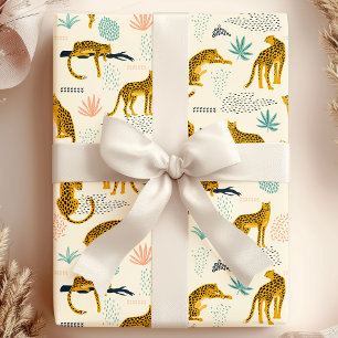 Luipaardkatten Tropisch Afrikaans Junglepatroon Cadeaupapier