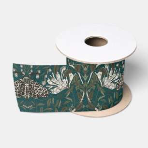 Luipaardmot en Kamperfoelie Botanische Vintage Satijnen Lint
