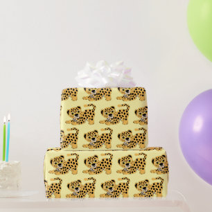 Luipaardontwerp elke achtergrondkleur cadeaupapier