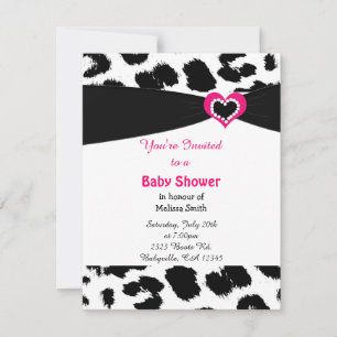 Luipaardpatroon baby shower uitnodiging